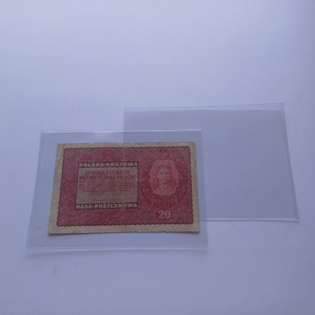 Kieszonki Folia ochronna TWARDE na banknoty , koperty 173 x 123 mm PREMIUM