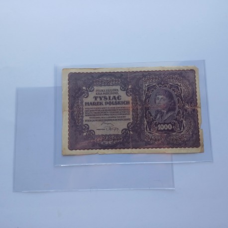 Kieszonki Folia ochronna TWARDE na banknoty 235 x 155 mm PREMIUM 50 sztuk
